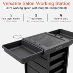 TASALON Salon Trolley Cart for Salon Station - Space Saving Salon Rolling Cart for Extra Storage - Hair Salon Beauty Storage Cart - 6-Tray Salon Cart - Multipurpose Tool Cart - Tattoo Tray - Hair Cart - Image 2
